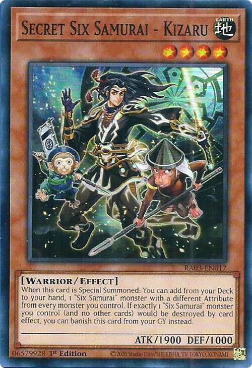 Secret Six Samurai - Kizaru [RA03-EN017] Super Rare | Exor Games Dartmouth