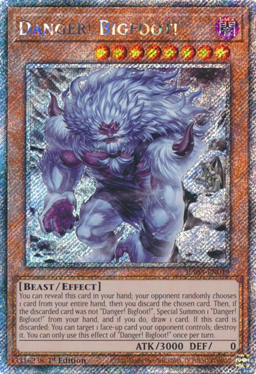 Danger! Bigfoot! (Alternate Art) (Platinum Secret Rare) [RA03-EN019] Platinum Secret Rare | Exor Games Dartmouth