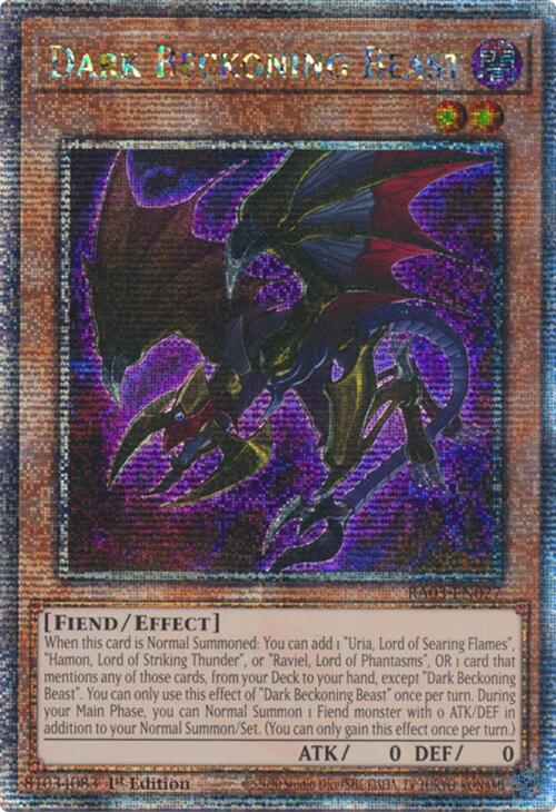 Dark Beckoning Beast (Quarter Century Secret Rare) [RA03-EN027] Quarter Century Secret Rare | Exor Games Dartmouth