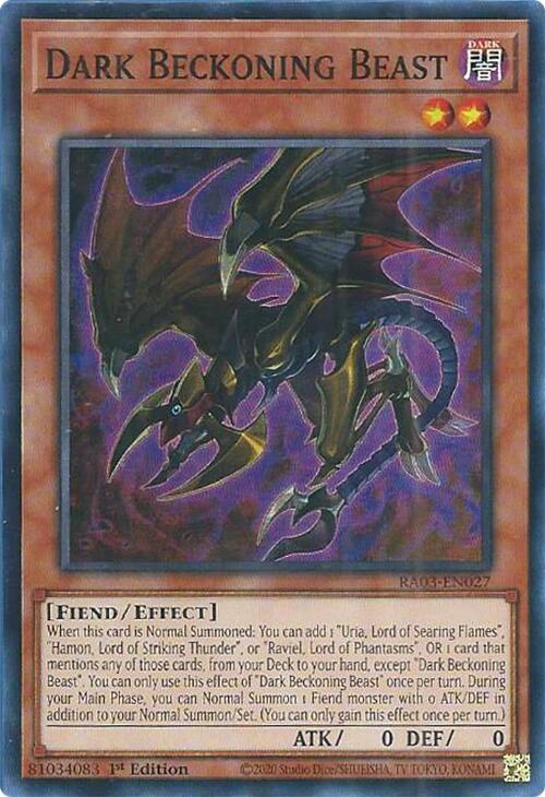 Dark Beckoning Beast [RA03-EN027] Super Rare | Exor Games Dartmouth