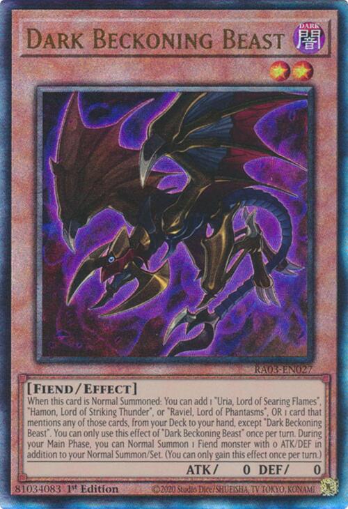 Dark Beckoning Beast (UTR) [RA03-EN027] Prismatic Ultimate Rare | Exor Games Dartmouth