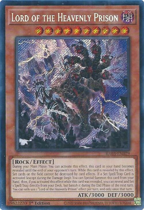 Lord of the Heavenly Prison (Secret Rare) [RA03-EN029] Secret Rare | Exor Games Dartmouth