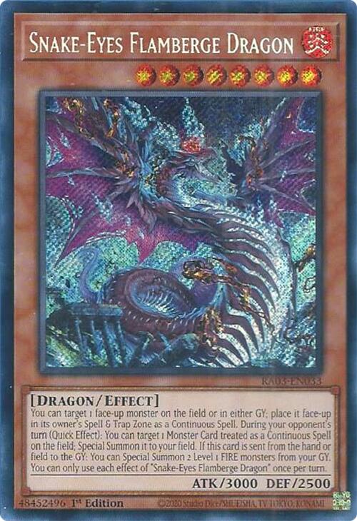 Snake-Eyes Flamberge Dragon (Secret Rare) [RA03-EN033] Secret Rare | Exor Games Dartmouth