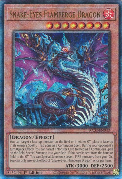 Snake-Eyes Flamberge Dragon (UTR) [RA03-EN033] Prismatic Ultimate Rare | Exor Games Dartmouth