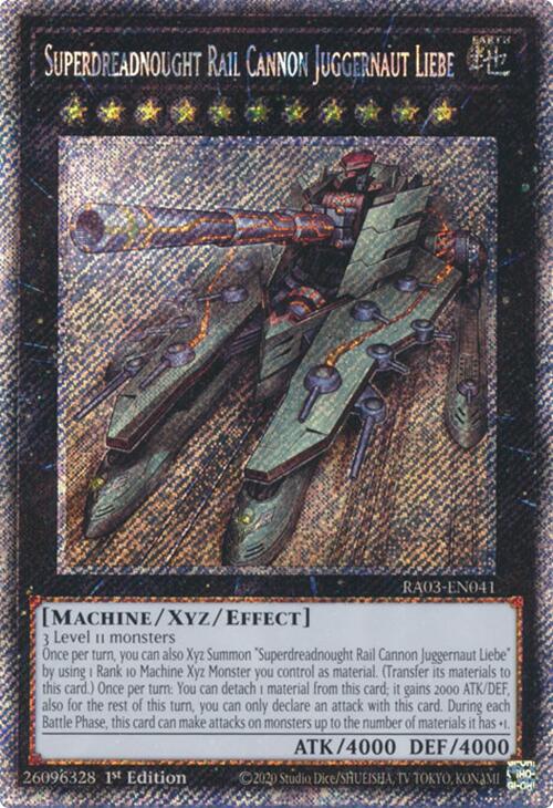 Superdreadnought Rail Cannon Juggernaut Liebe (Platinum Secret Rare) [RA03-EN041] Platinum Secret Rare | Exor Games Dartmouth