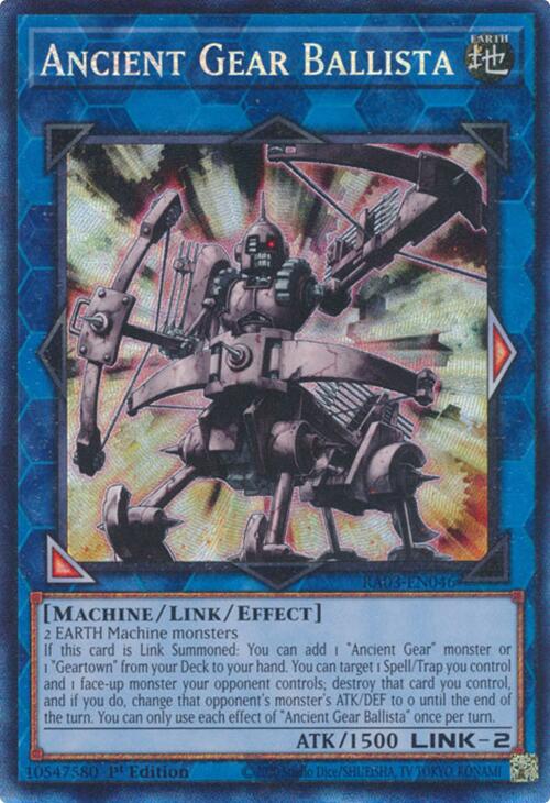 Ancient Gear Ballista (CR) [RA03-EN046] Prismatic Collector's Rare | Exor Games Dartmouth