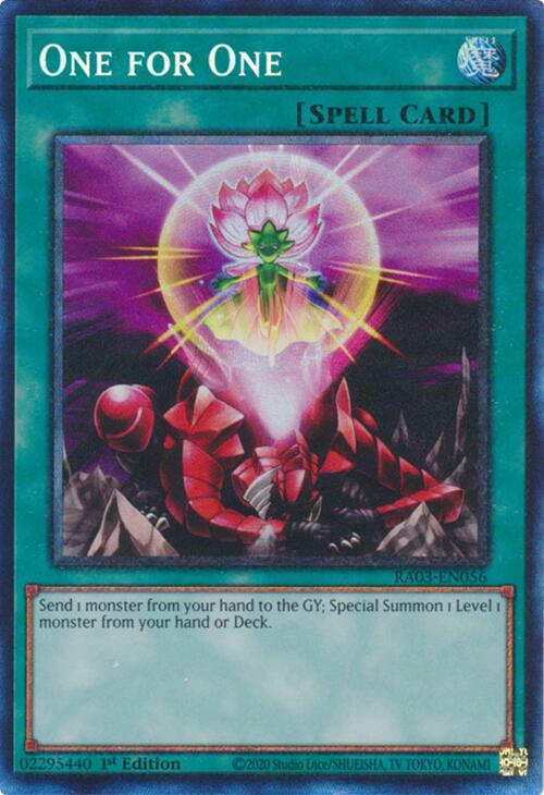 One for One (Alternate Art) (CR) [RA03-EN056] Prismatic Collector's Rare | Exor Games Dartmouth