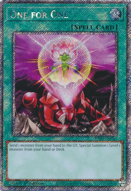 One for One (Platinum Secret Rare) [RA03-EN056] Platinum Secret Rare | Exor Games Dartmouth