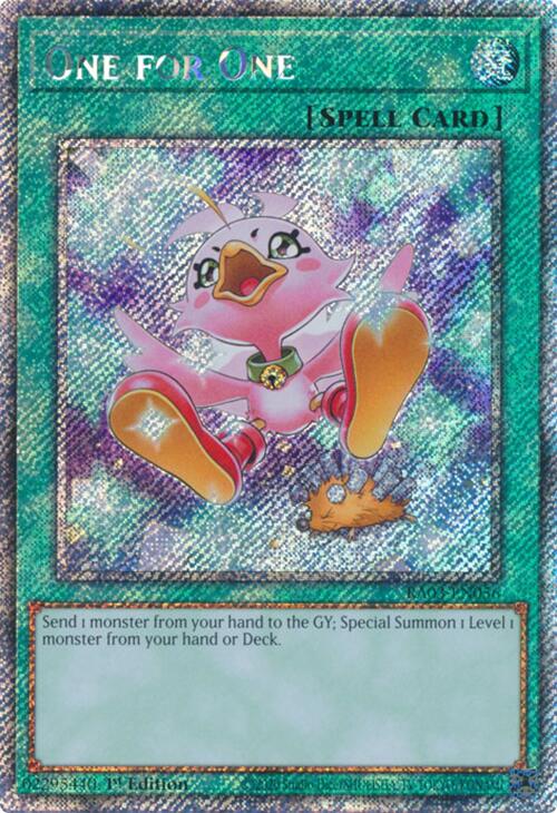 One for One (Alternate Art) (Platinum Secret Rare) [RA03-EN056] Platinum Secret Rare | Exor Games Dartmouth
