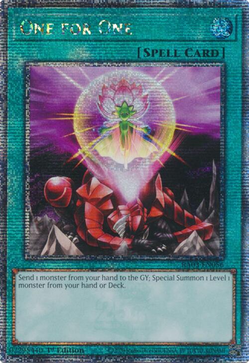 One for One (Quarter Century Secret Rare) [RA03-EN056] Quarter Century Secret Rare | Exor Games Dartmouth