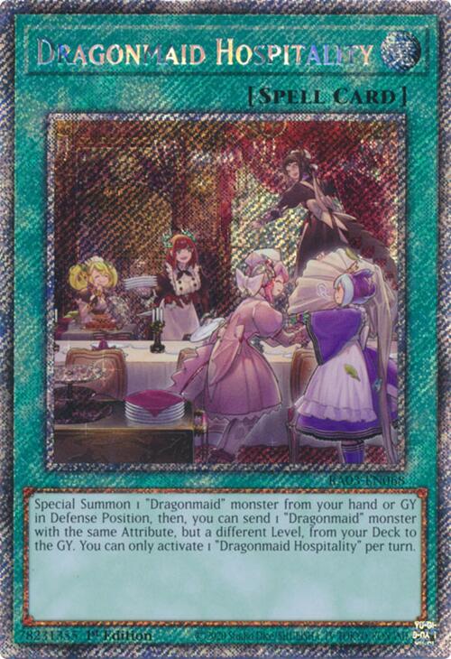 Dragonmaid Hospitality (Platinum Secret Rare) [RA03-EN068] Platinum Secret Rare | Exor Games Dartmouth