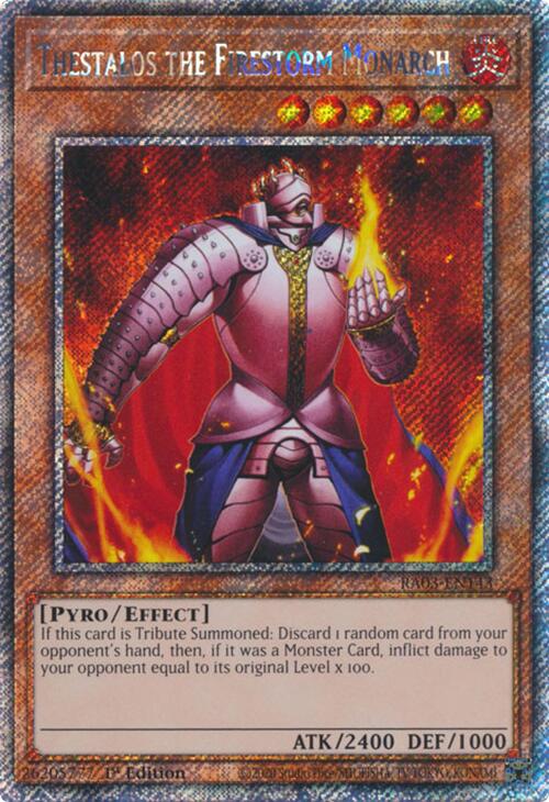 Thestalos the Firestorm Monarch (Platinum Secret Rare) [RA03-EN143] Platinum Secret Rare | Exor Games Dartmouth