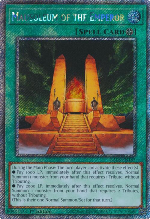 Mausoleum of the Emperor (Platinum Secret Rare) [RA03-EN167] Platinum Secret Rare | Exor Games Dartmouth