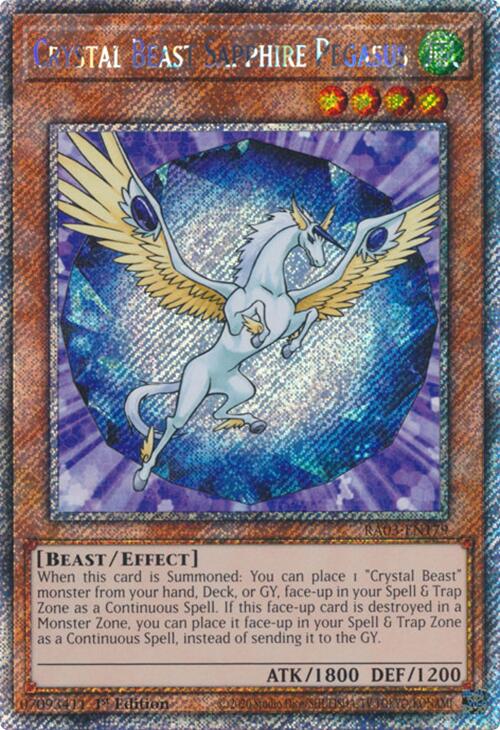 Crystal Beast Sapphire Pegasus (Platinum Secret Rare) [RA03-EN179] Platinum Secret Rare | Exor Games Dartmouth