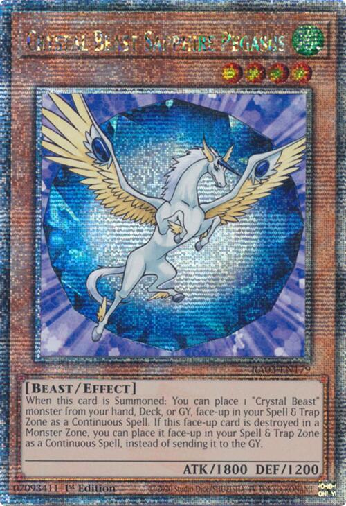 Crystal Beast Sapphire Pegasus (Quarter Century Secret Rare) [RA03-EN179] Quarter Century Secret Rare | Exor Games Dartmouth