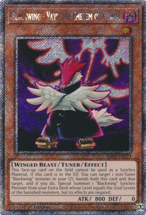 Blackwing - Vayu the Emblem of Honor (Platinum Secret Rare) [RA03-EN224] Platinum Secret Rare | Exor Games Dartmouth