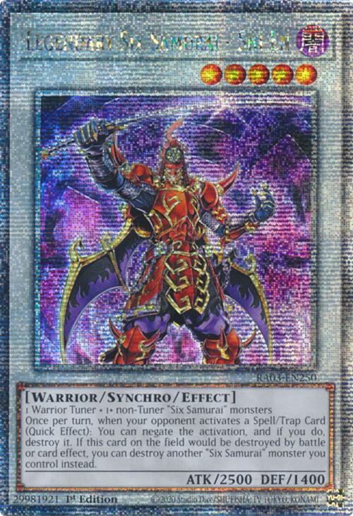 Legendary Six Samurai - Shi En (Quarter Century Secret Rare) [RA03-EN250] Quarter Century Secret Rare | Exor Games Dartmouth