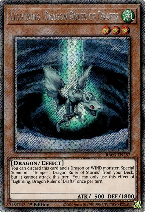 Lightning, Dragon Ruler of Drafts (Platinum Secret Rare) [RA03-EN257] Platinum Secret Rare | Exor Games Dartmouth