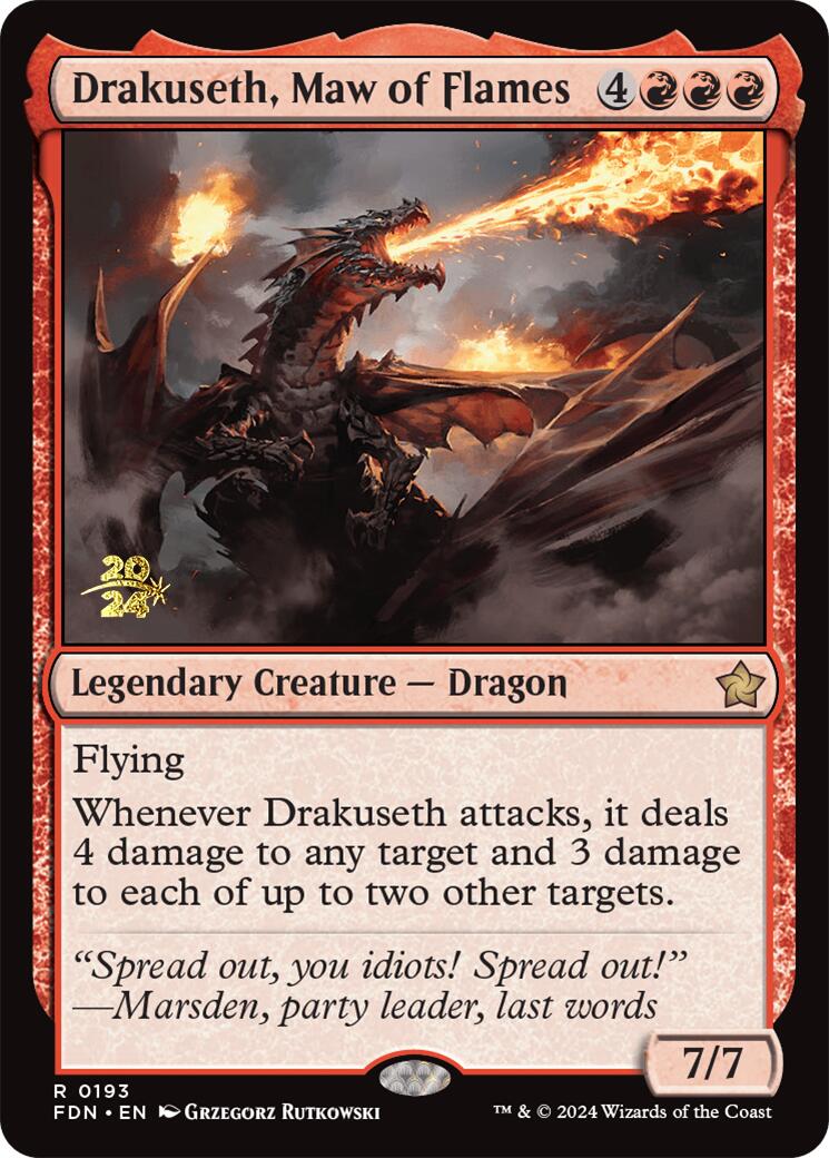 Drakuseth, Maw of Flames [Foundations Prerelease Promos] | Exor Games Dartmouth