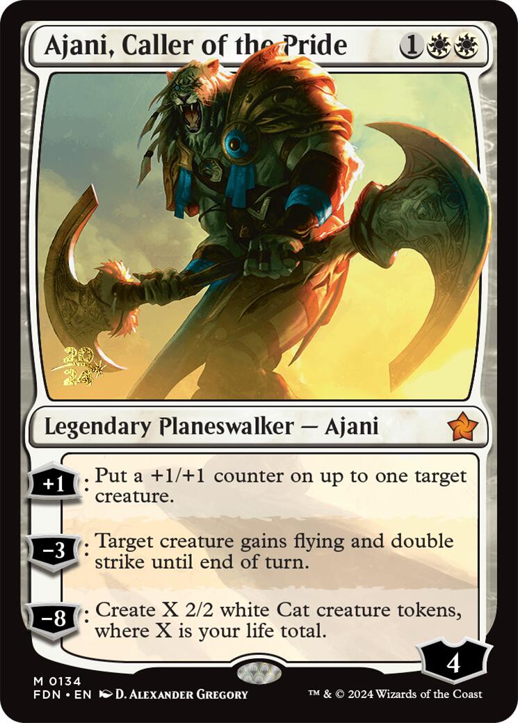 Ajani, Caller of the Pride [Foundations Prerelease Promos] | Exor Games Dartmouth