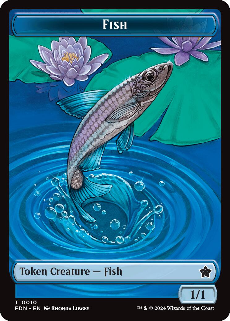 Faerie // Fish Doubled-Sided Token [Foundations Tokens] | Exor Games Dartmouth