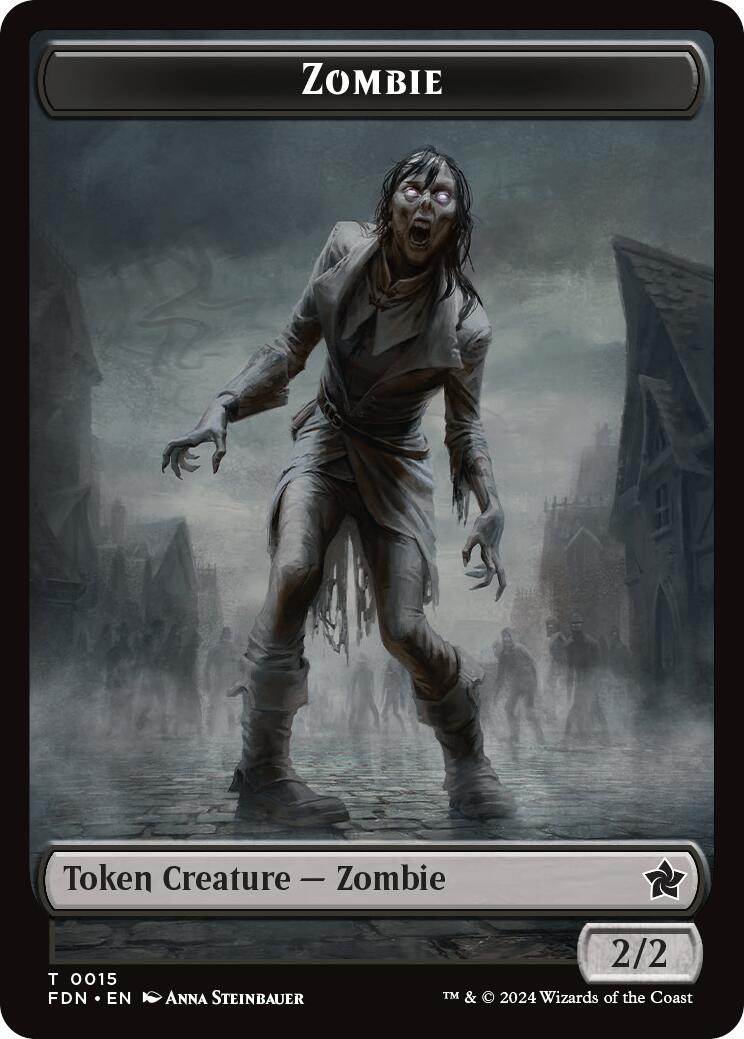 Goblin // Zombie Doubled-Sided Token [Foundations Tokens] | Exor Games Dartmouth