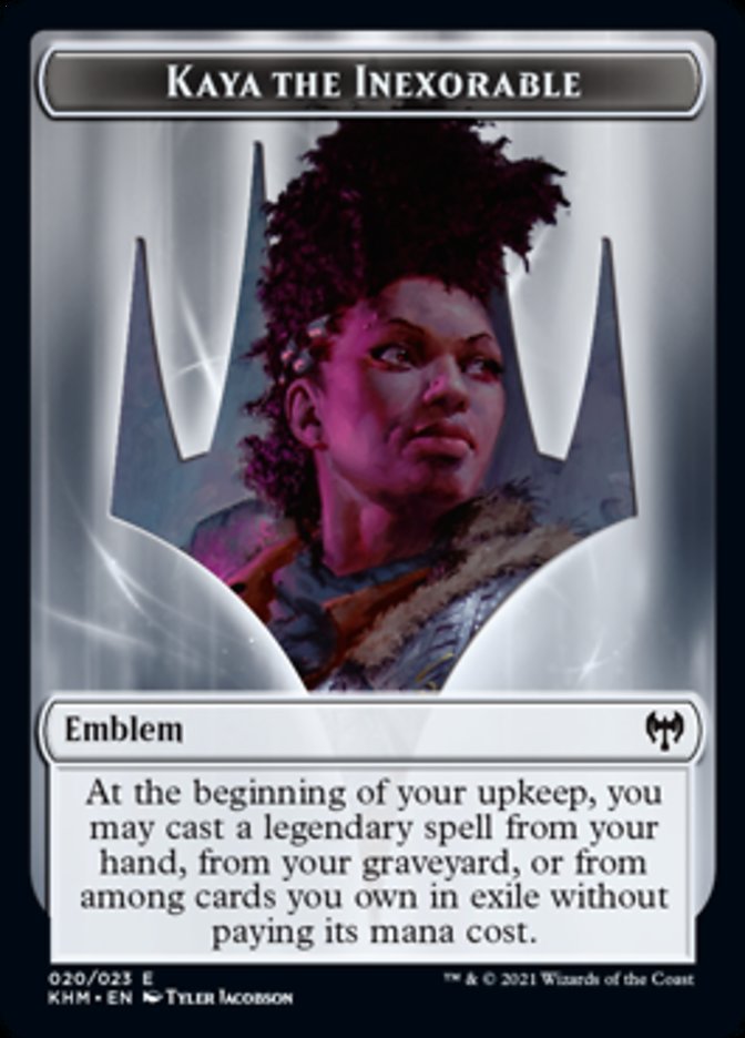 Kaya the Inexorable Emblem [Kaldheim Tokens] | Exor Games Dartmouth