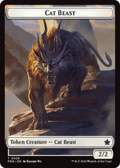 Cat Beast // Dragon (0017) Double-Sided Token [Foundations Tokens] | Exor Games Dartmouth