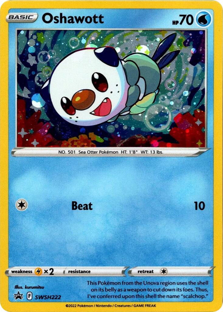 Oshawott (SWSH222) (Cosmo Holo) [Sword & Shield: Black Star Promos] | Exor Games Dartmouth