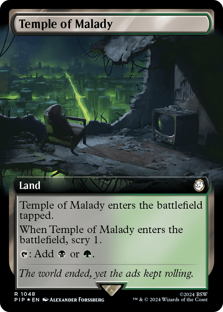 Temple of Malady (Extended Art) (Surge Foil) [Fallout] | Exor Games Dartmouth