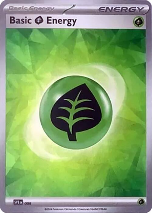 Basic Grass Energy (009) (Cracked Ice Holo) [Scarlet & Violet: Stellar Crown] | Exor Games Dartmouth