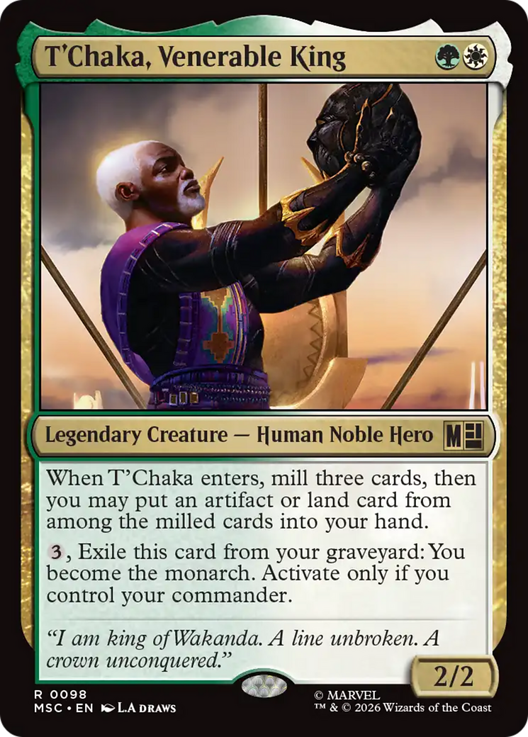 T'Chaka, Venerable King (Surge Foil) [Marvel Super Heroes Commander] | Exor Games Dartmouth