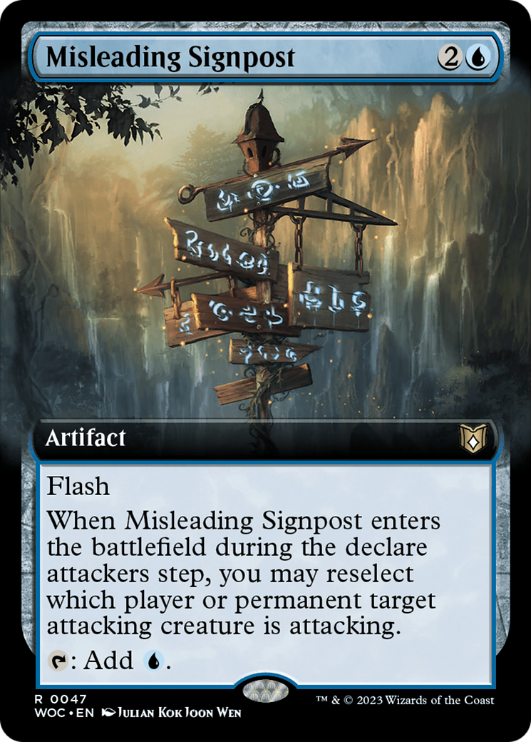 Misleading Signpost (Extended Art) [Wilds of Eldraine Commander] | Exor Games Dartmouth