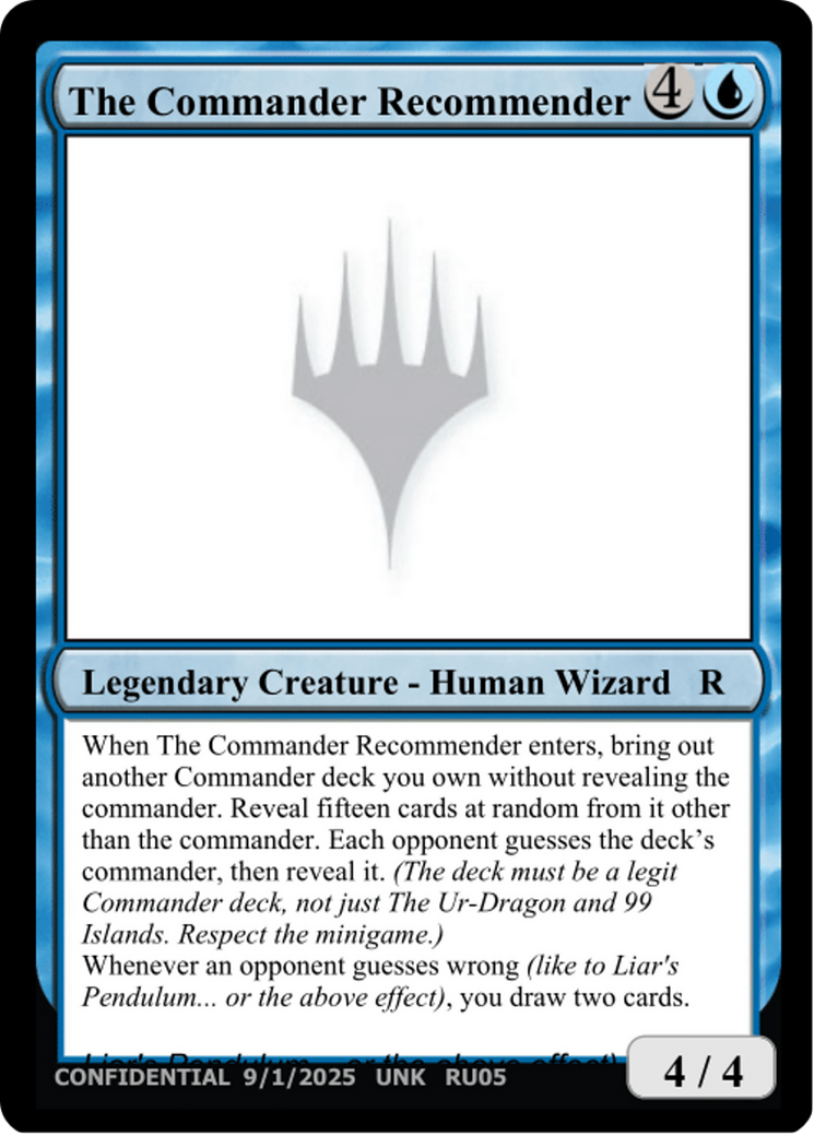 The Commander Recommender [Unknown Event] | Exor Games Dartmouth