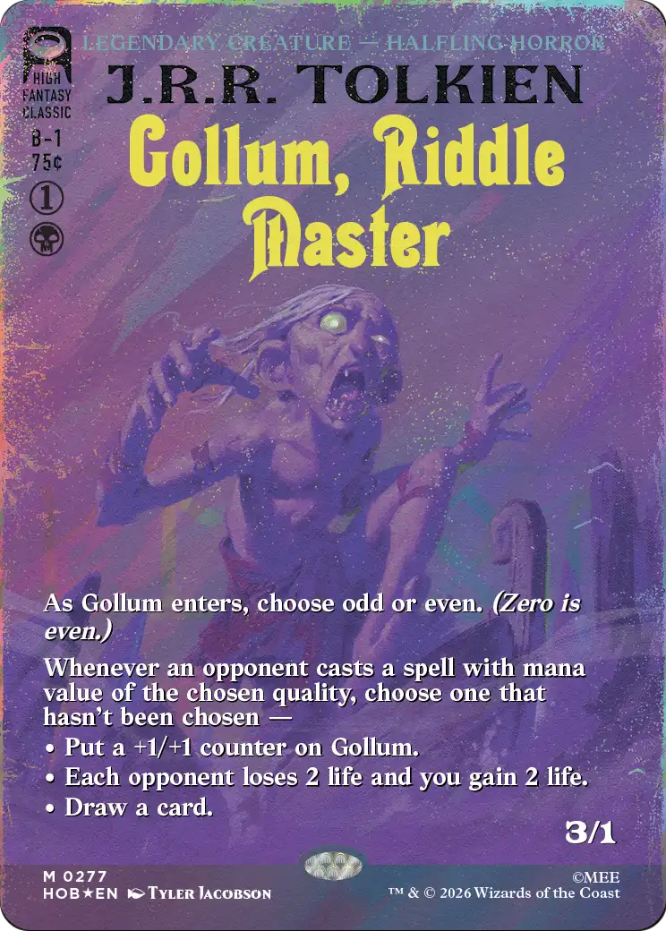 Gollum, Riddle Master (Borderless) (Surge Foil) [The Hobbit] | Exor Games Dartmouth
