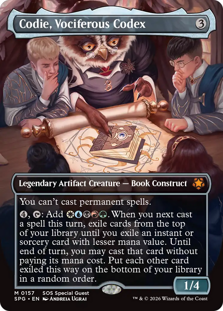 Codie, Vociferous Codex (Borderless) [Secrets of Strixhaven Special Guests] | Exor Games Dartmouth