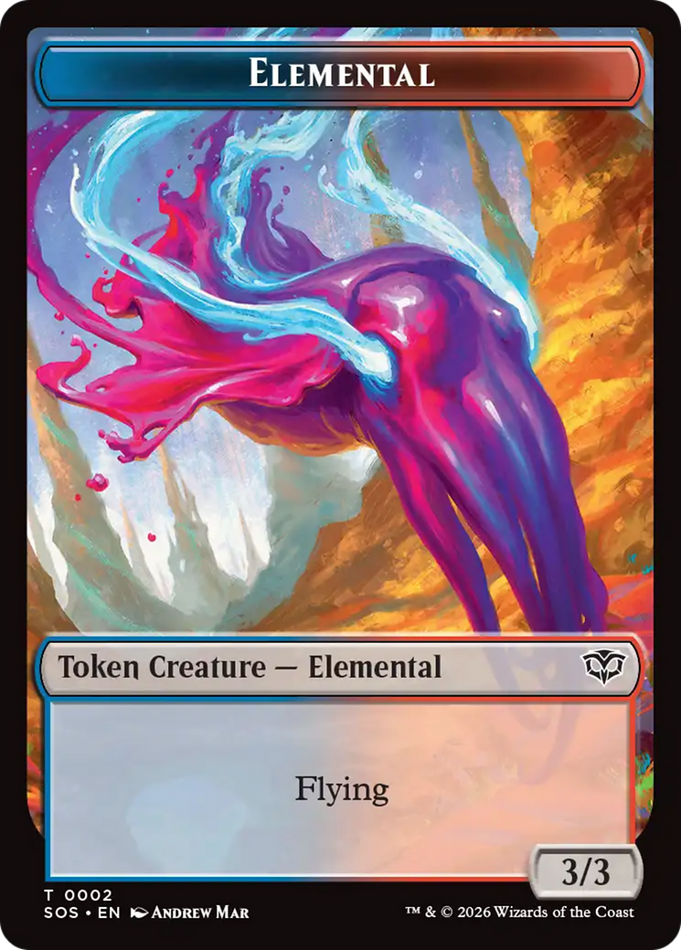 Fractal (0004) // Elemental (0002) Double-Sided Token [Secrets of Strixhaven Tokens] | Exor Games Dartmouth