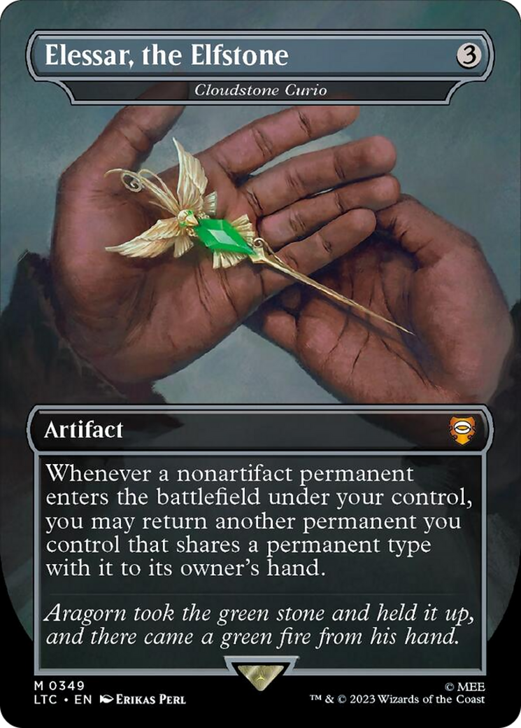 Elessar, the Elfstone - Cloudstone Curio (Borderless) (Surge Foil) [The Lord of the Rings: Tales of Middle-Earth Commander] | Exor Games Dartmouth