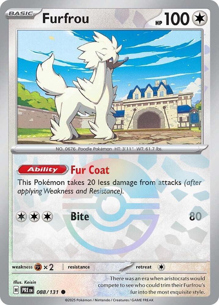 Furfrou (088/131) (Poke Ball Pattern) [Scarlet & Violet: Prismatic Evolutions] | Exor Games Dartmouth