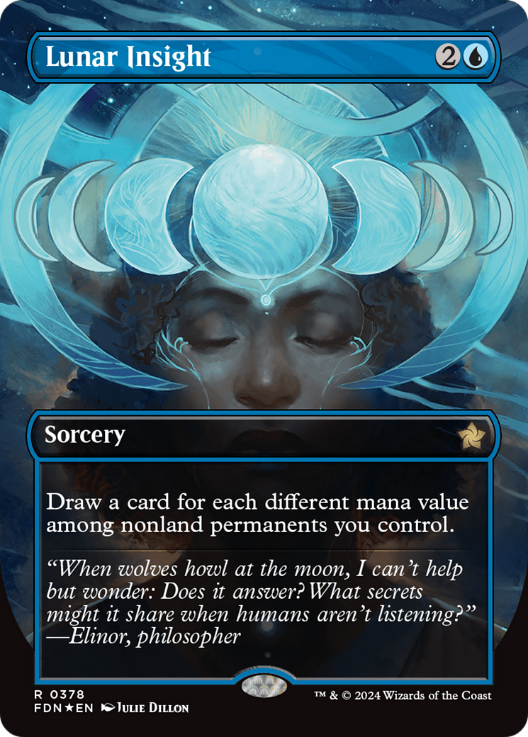 Lunar Insight (Borderless) (Mana Foil) [Foundations] | Exor Games Dartmouth