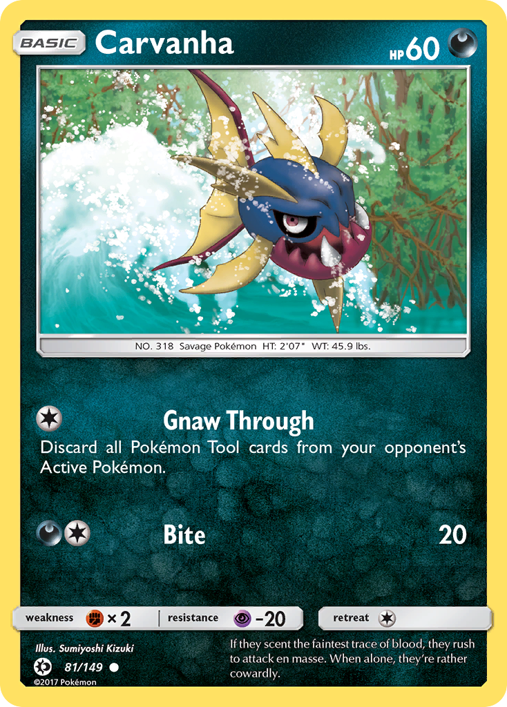 Carvanha (81/149) [Sun & Moon: Base Set] | Exor Games Dartmouth