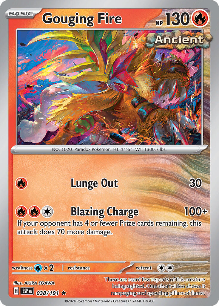 Gouging Fire (038/191) (Theme Deck Exclusive) [Scarlet & Violet: Surging Sparks] | Exor Games Dartmouth