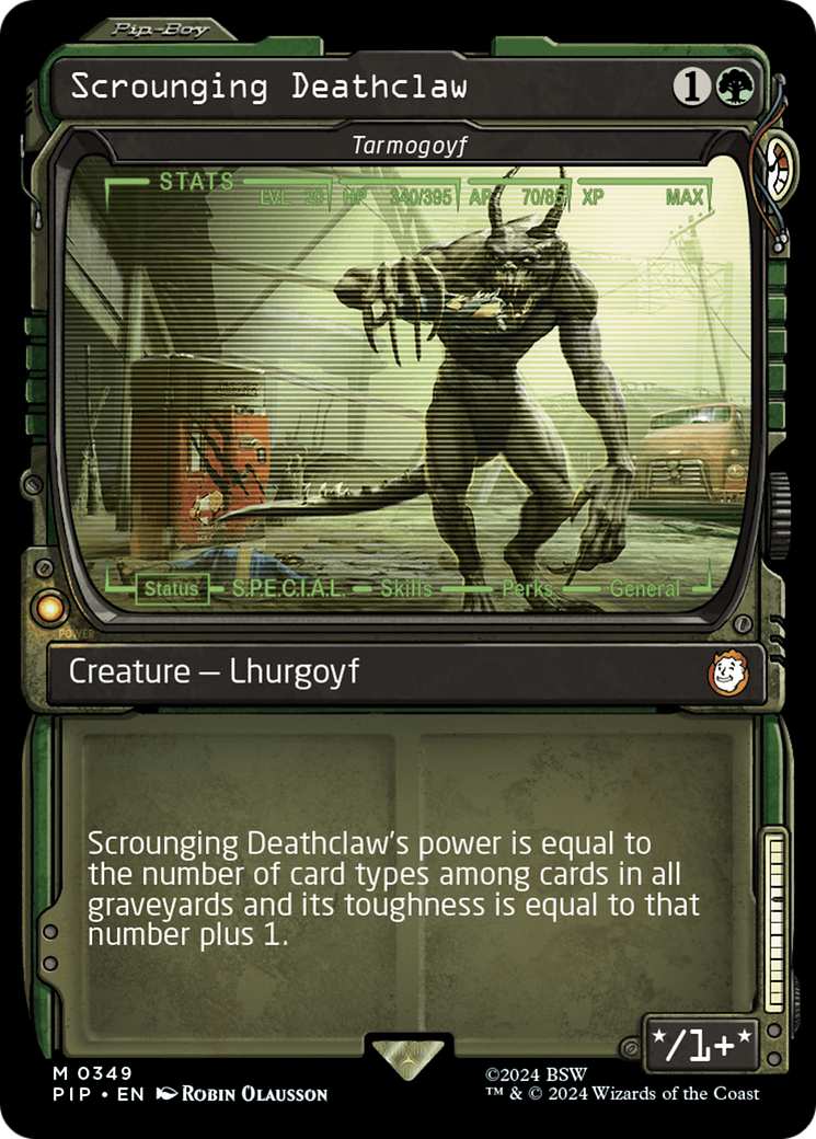 Scrounging Deathclaw - Tarmogoyf (Showcase) [Fallout] | Exor Games Dartmouth