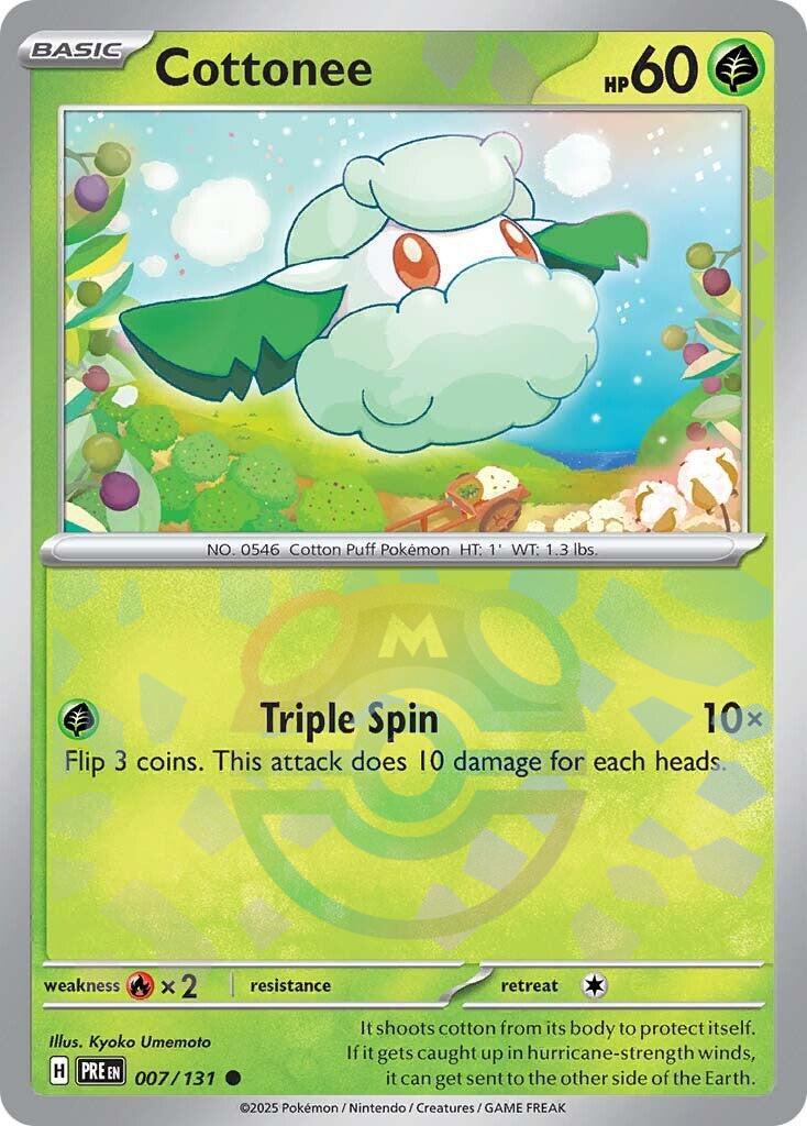 Cottonee (007/131) (Master Ball Pattern) [Scarlet & Violet: Prismatic Evolutions] | Exor Games Dartmouth