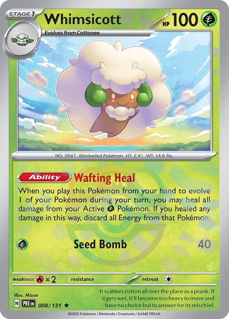 Whimsicott (008/131) (Master Ball Pattern) [Scarlet & Violet: Prismatic Evolutions] | Exor Games Dartmouth