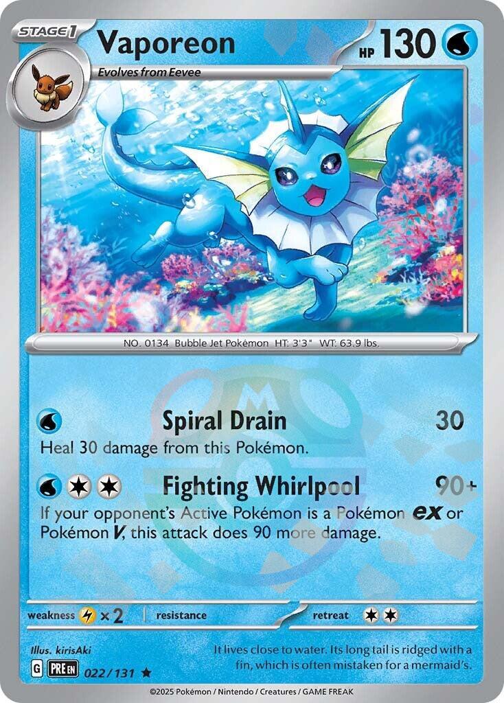Vaporeon (022/131) (Master Ball Pattern) [Scarlet & Violet: Prismatic Evolutions] | Exor Games Dartmouth