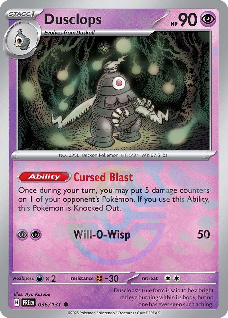 Dusclops (036/131) (Master Ball Pattern) [Scarlet & Violet: Prismatic Evolutions] | Exor Games Dartmouth