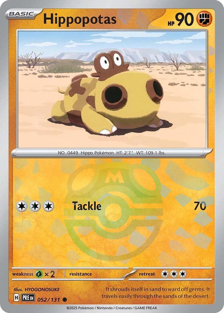 Hippopotas (052/131) (Master Ball Pattern) [Scarlet & Violet: Prismatic Evolutions] | Exor Games Dartmouth