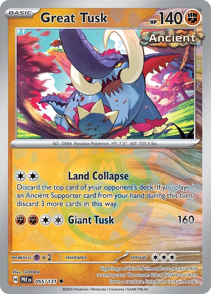 Great Tusk (055/131) (Master Ball Pattern) [Scarlet & Violet: Prismatic Evolutions] | Exor Games Dartmouth