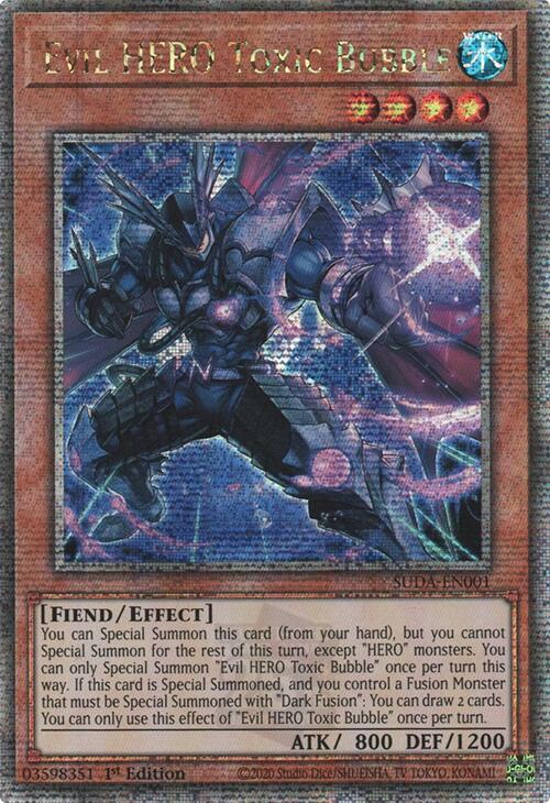 Evil HERO Toxic Bubble (Quarter Century Secret Rare) [SUDA-EN001] Quarter Century Secret Rare | Exor Games Dartmouth